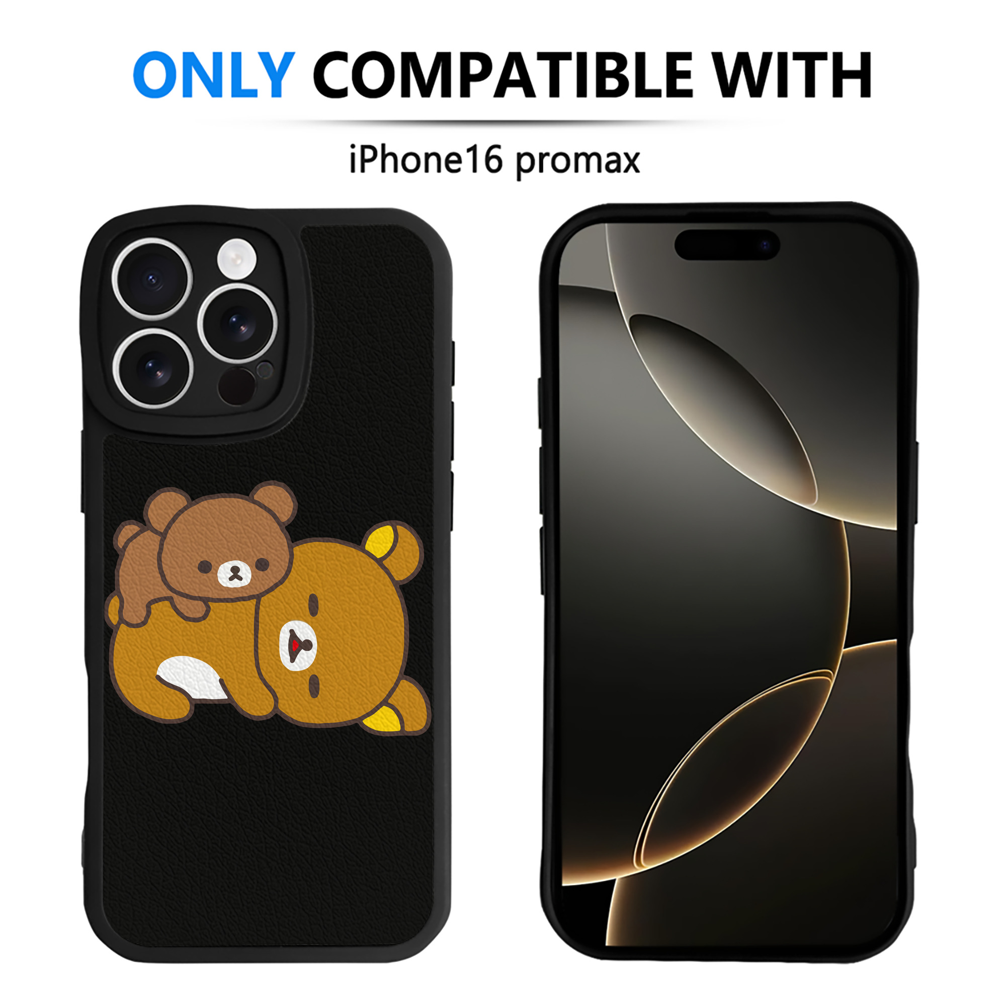 （画像用） リラックマ リラックマ キイロイトリ Rilakkuma Korilakkuma Kiiroitori 【iPhone 16シリーズ対応】シリコンスマホケース（レザー調） 材質：シリコン